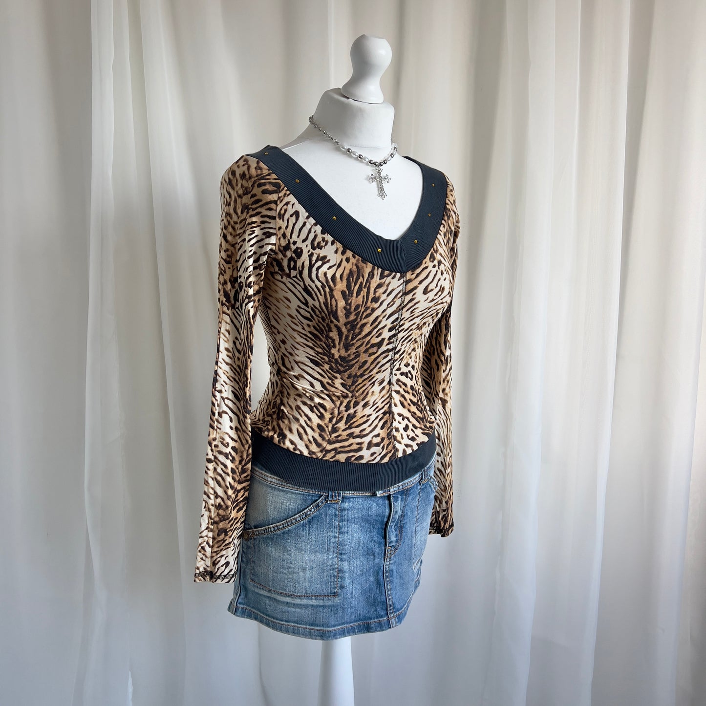 00s Animal Print Long Sleeve - Size S