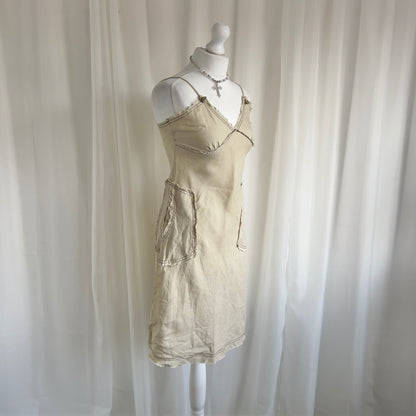 00s Linen Midi Dress - Size S