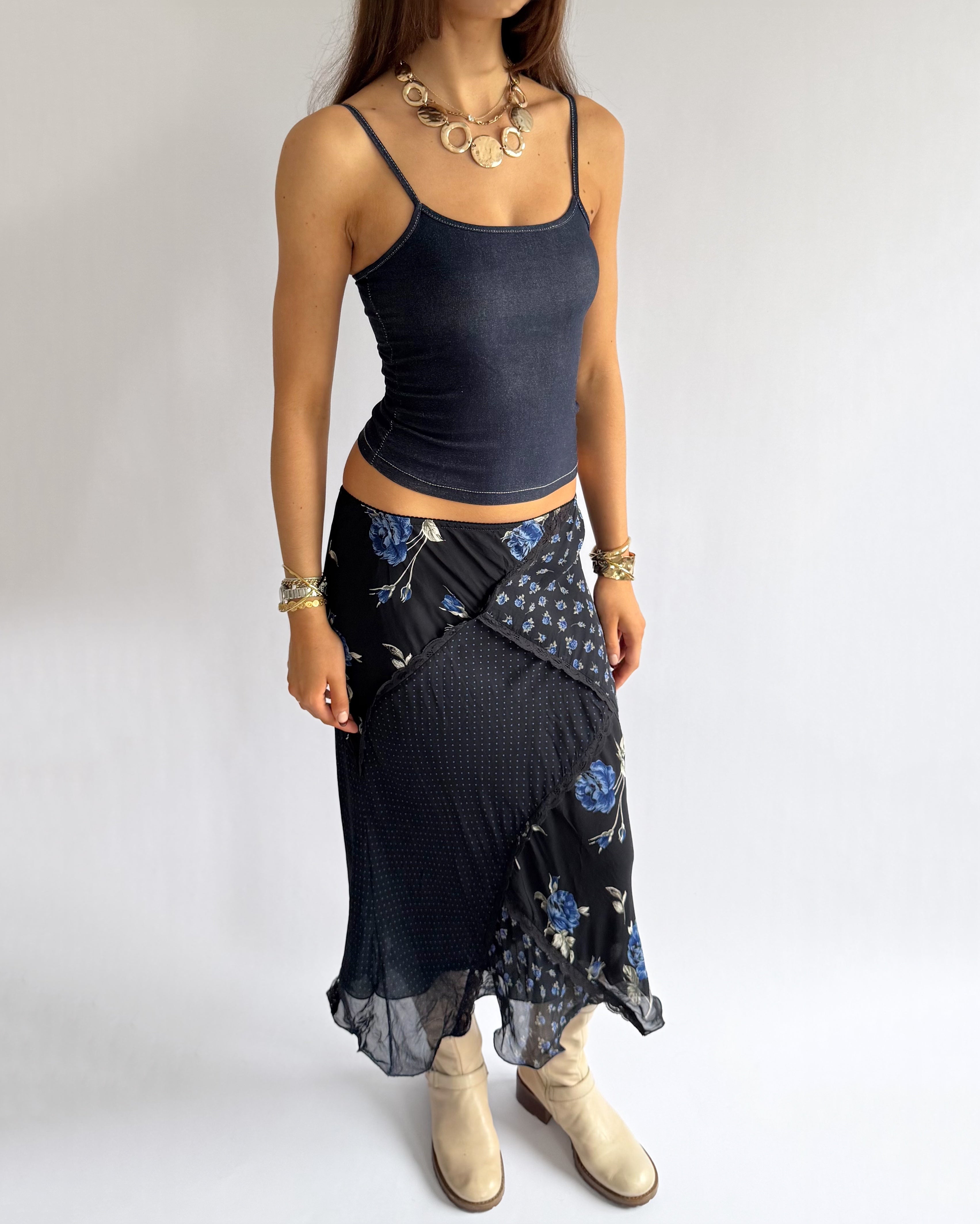 Floral Lace Midi Skirt - Size L