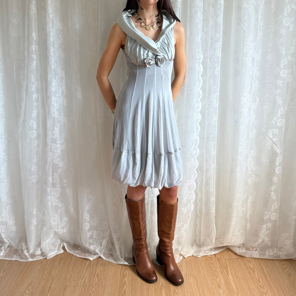 Ruffle Mesh Mini Dress - Size S