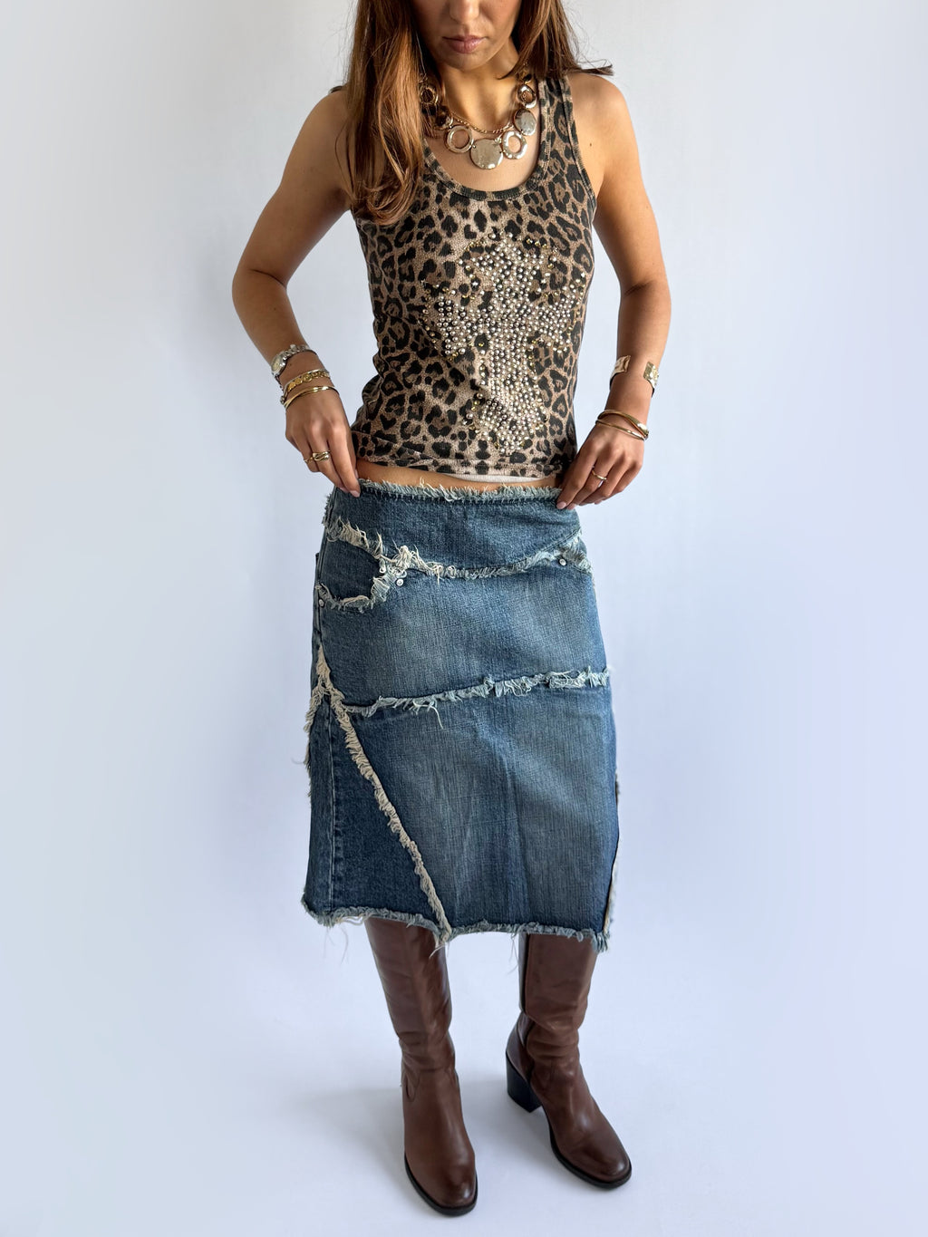 Leopard Studded Cami - Size S