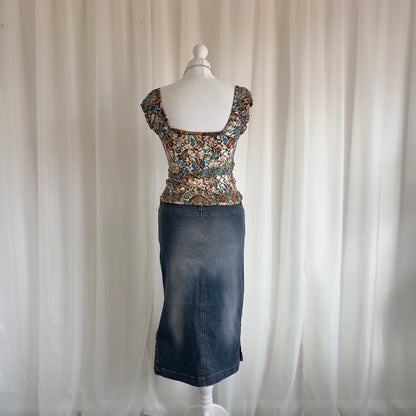 00s Denim Midi Skirt - Size M