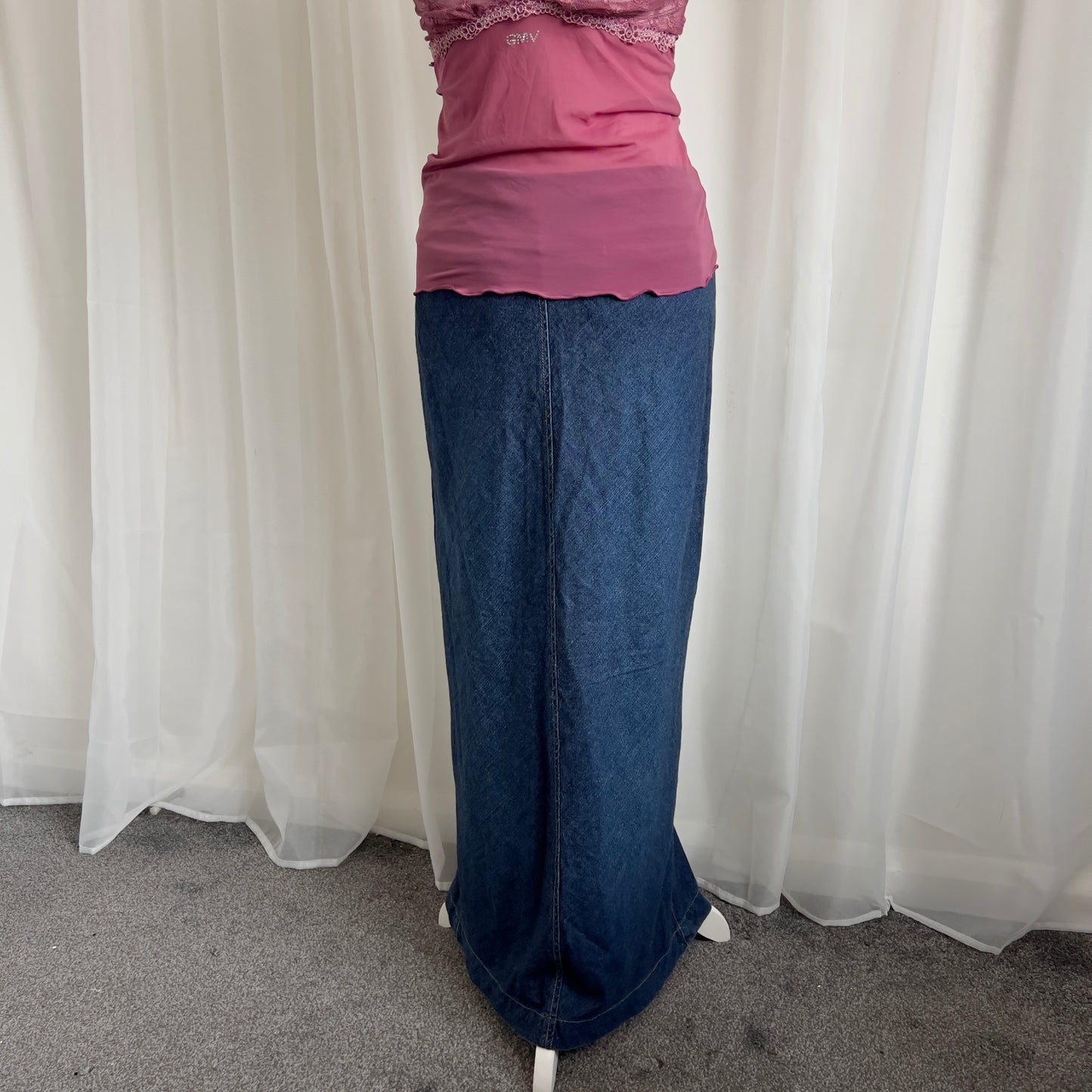 90s Denim Maxi Skirt - Size M