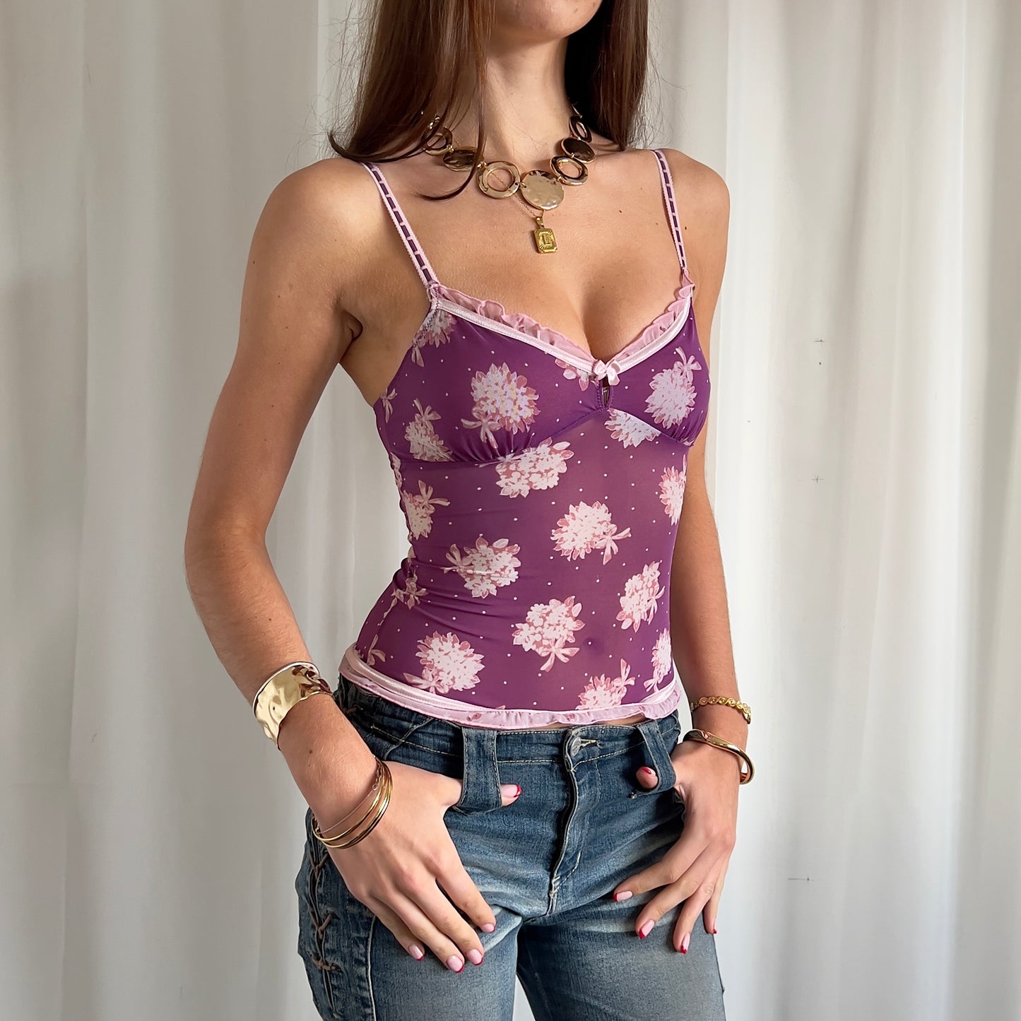 90s Yamamay Mesh Cami Top - Size XS