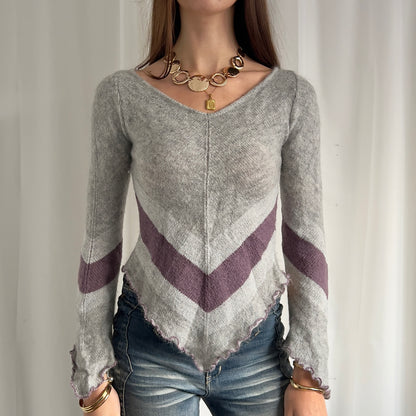 90s Mohair Asymmetric Knit Jumper - Size S