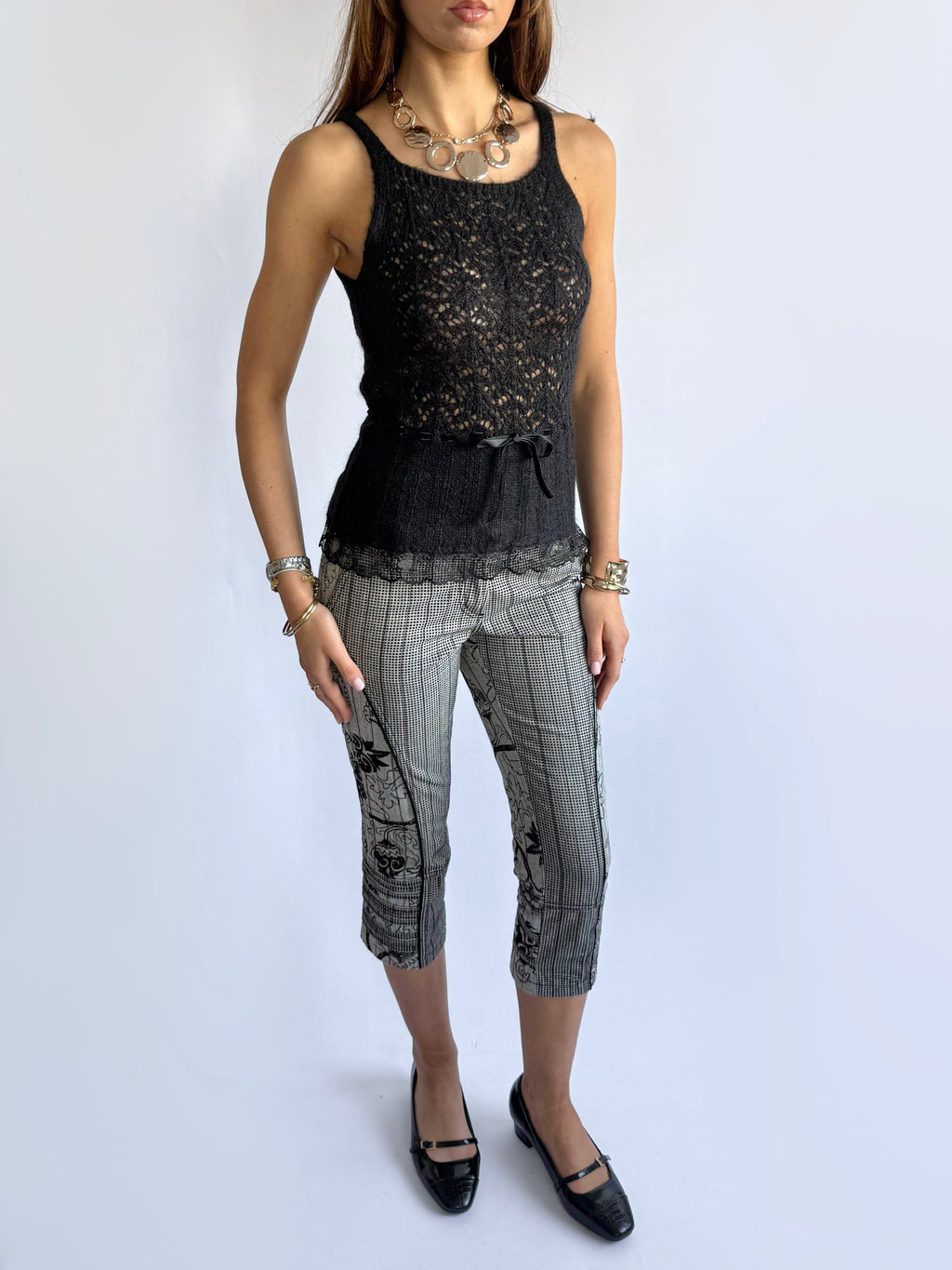 Capri Cropped Trousers - Size M