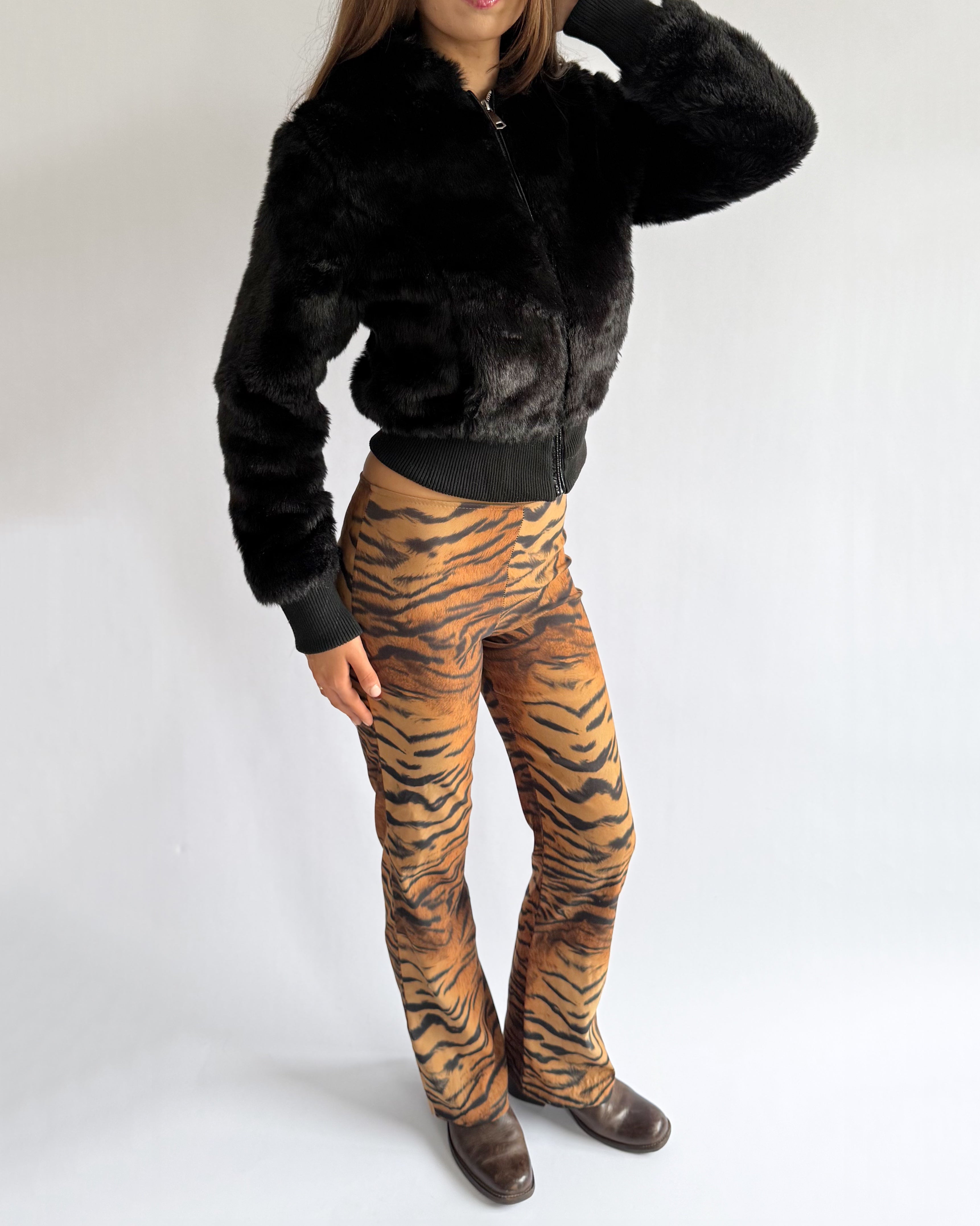 Faux Fur Zip Jacket - Size M