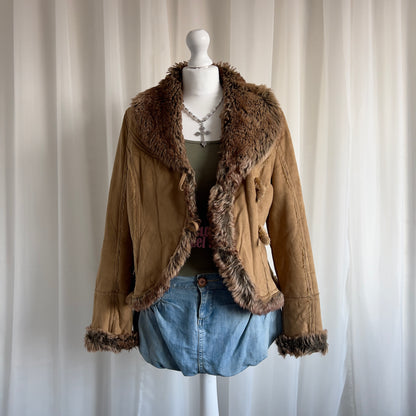 00s Faux Fur Afghan Jacket - Size XL