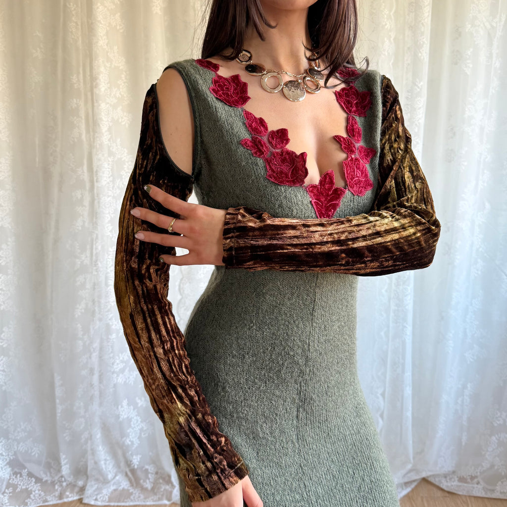 Wool Knit Maxi Dress - Size L