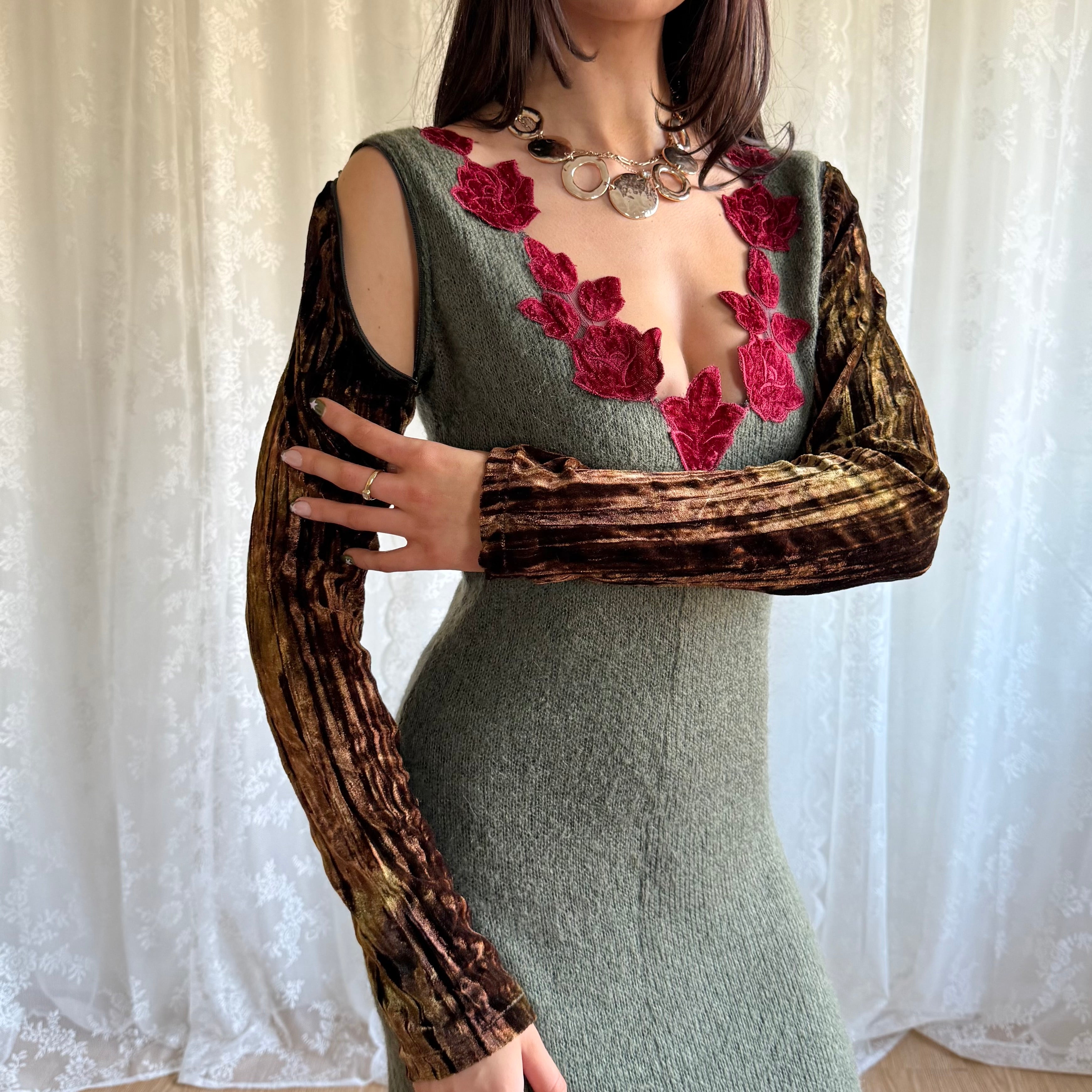 Wool Knit Maxi Dress - Size L