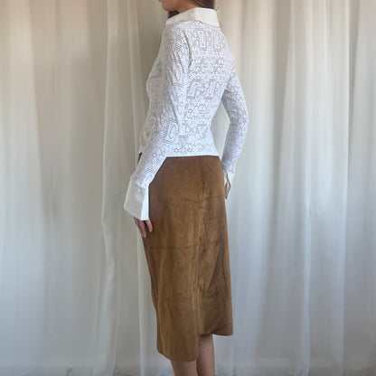 00s Corduroy Midi Skirt - Size S