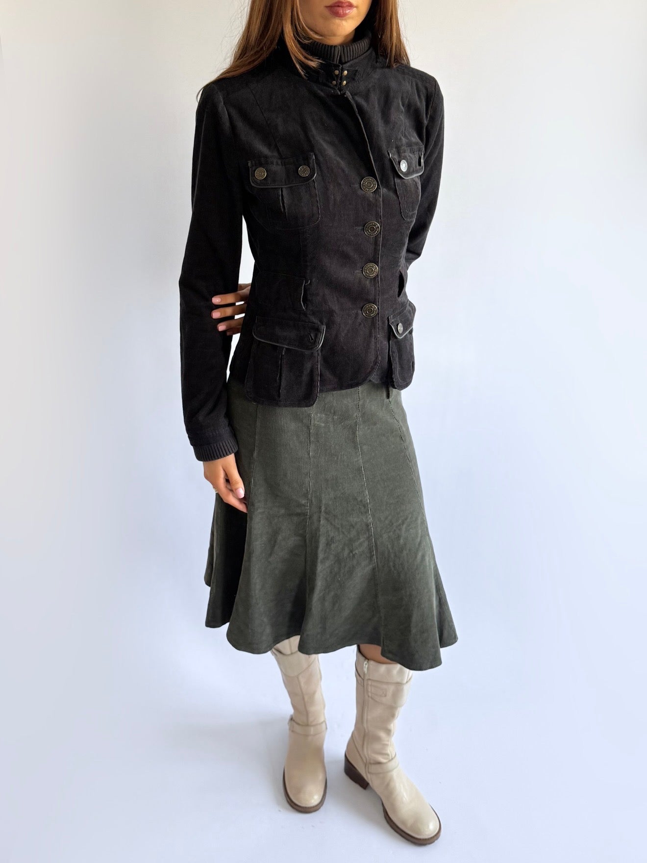 Corduroy Button Up Jacket - Size M