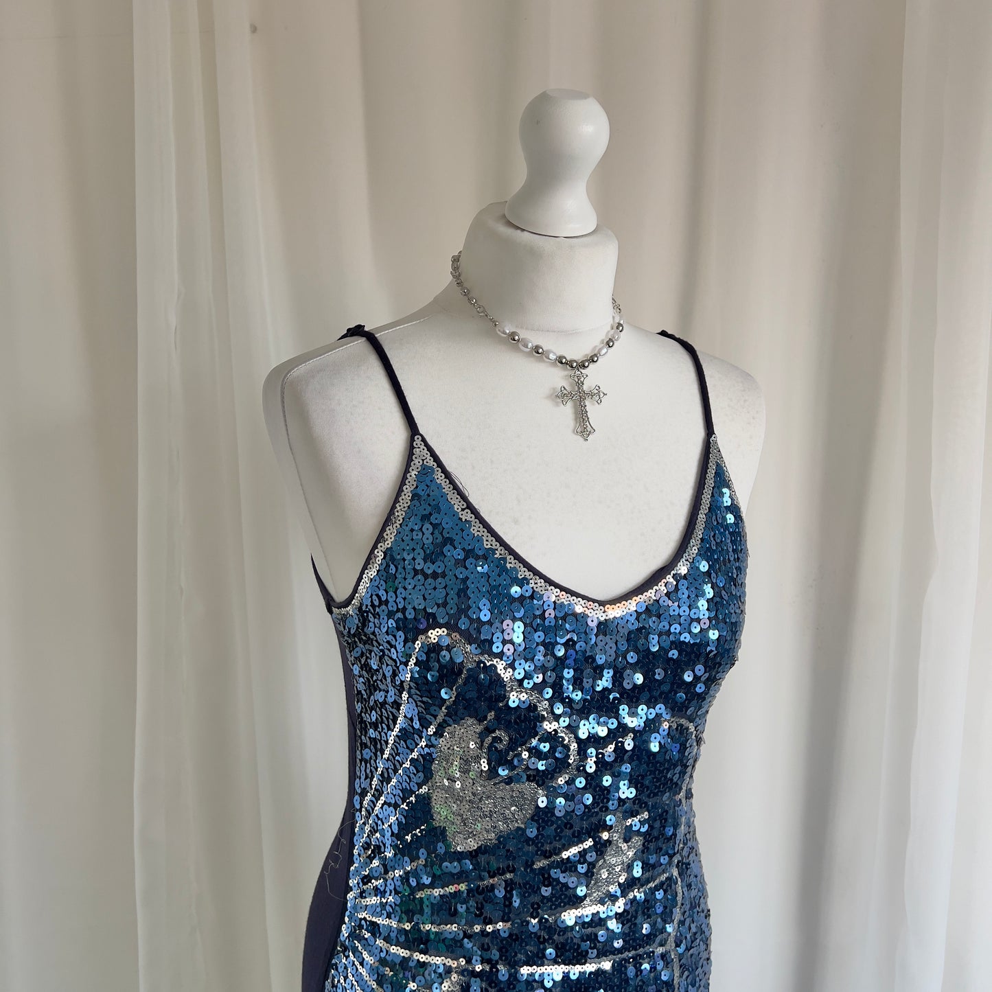 90s Butterfly Sequin Mini Dress - Size S