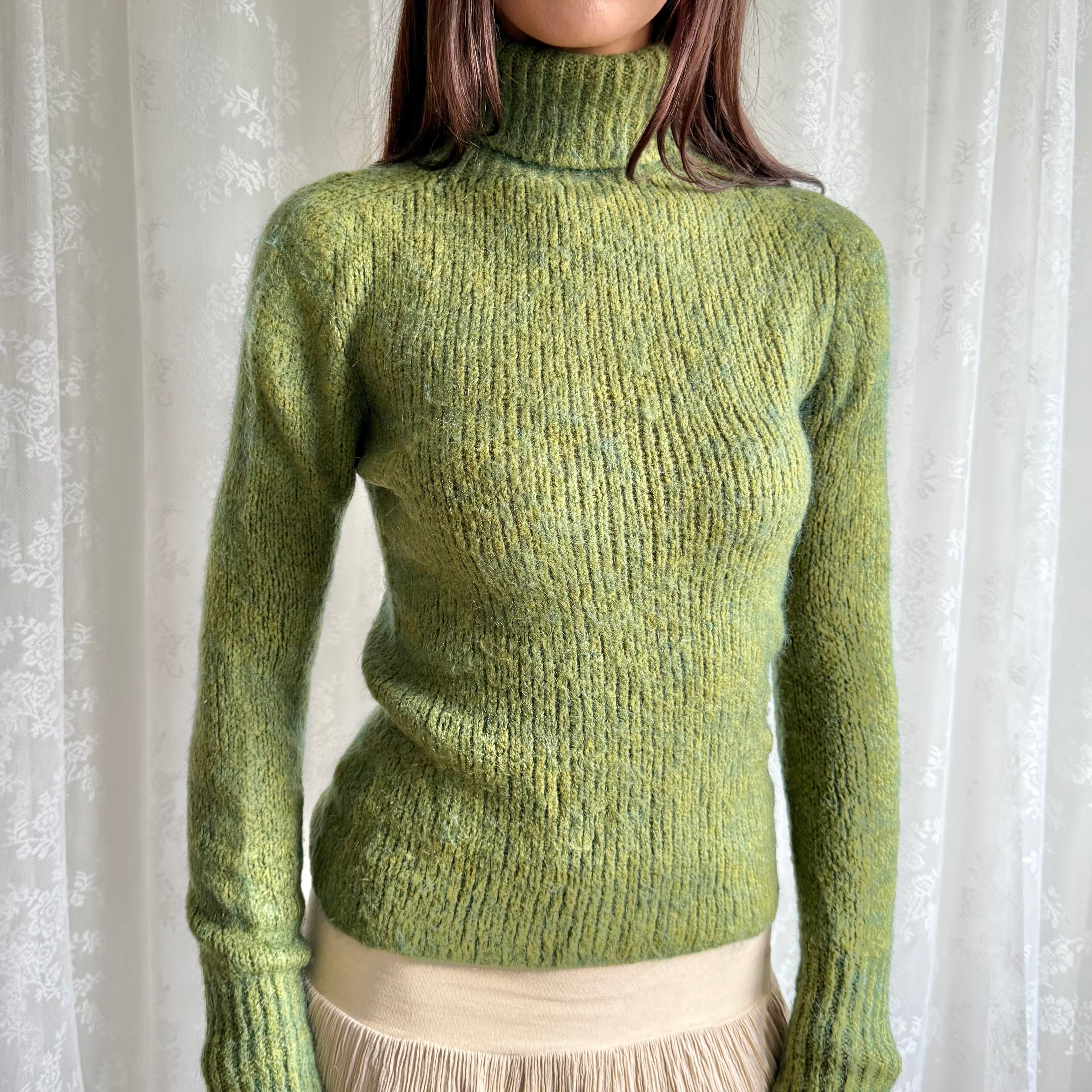 Mohair Knit Roll Neck Jumper - Size S