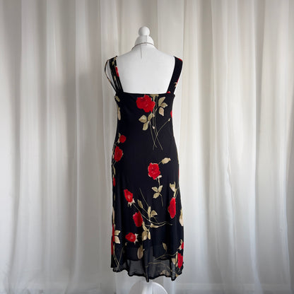 90s Floral Midi Dress - Size S