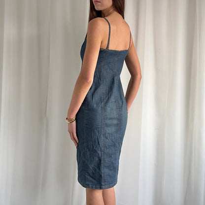 90s Miss Sixty Denim Midi Dress - Size L