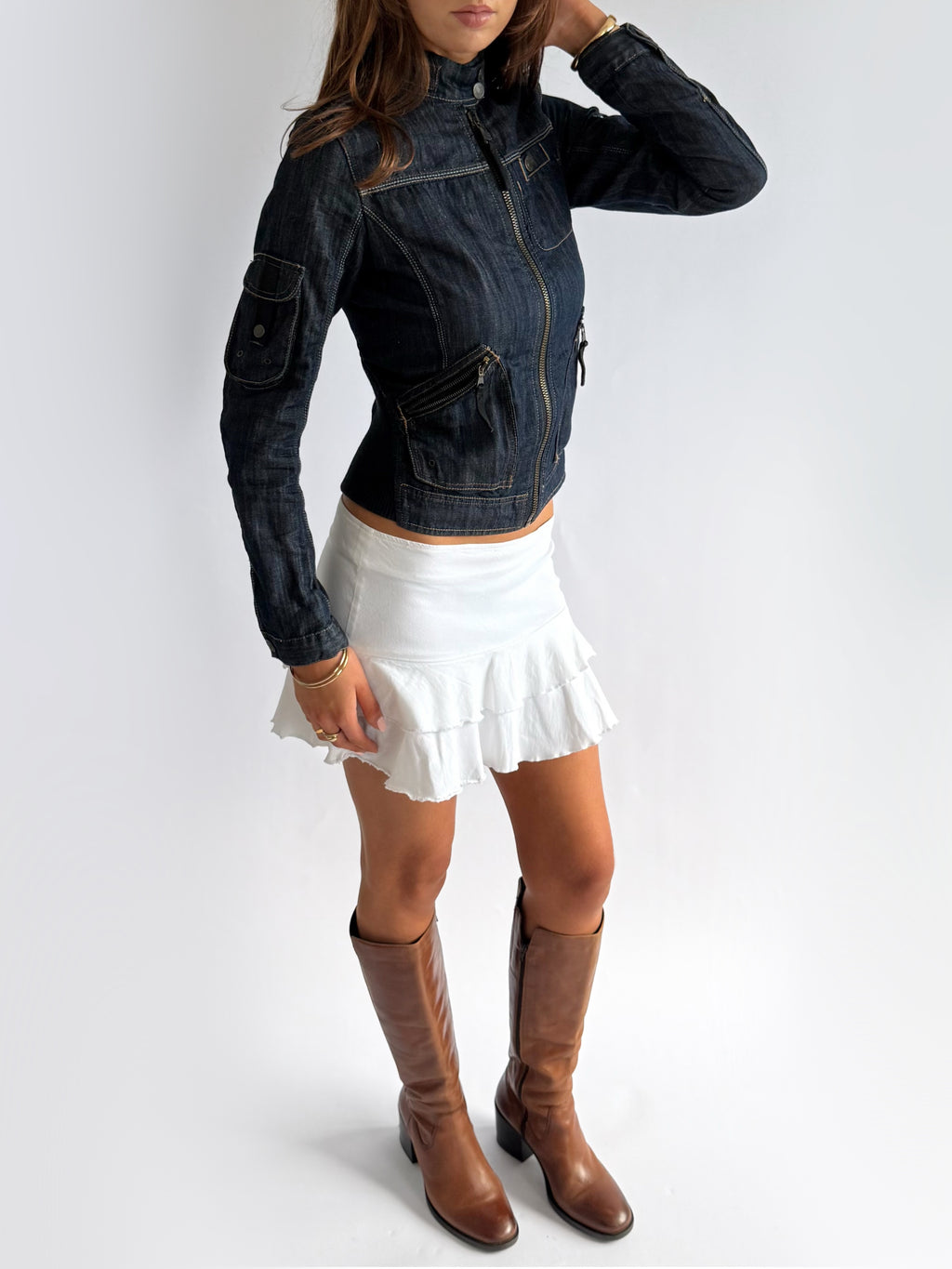 Denim Zip Jacket - Size S