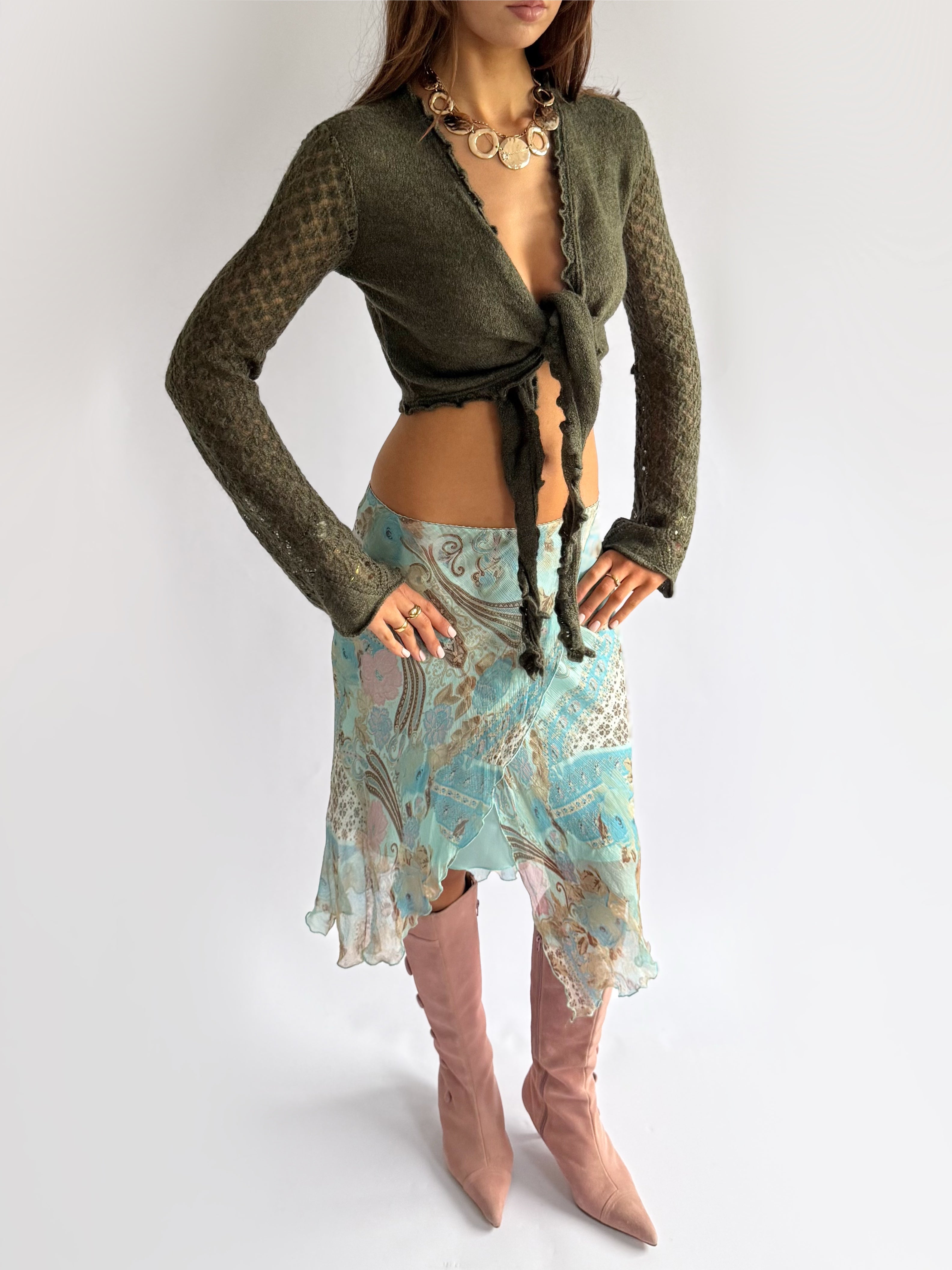 Mohair Tie Cardigan - Size M