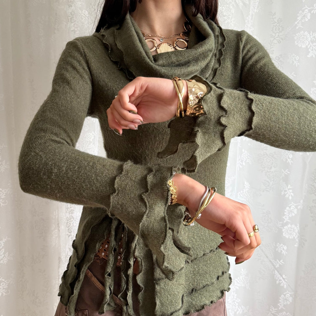 Asymmetric Knit Jumper - Size S