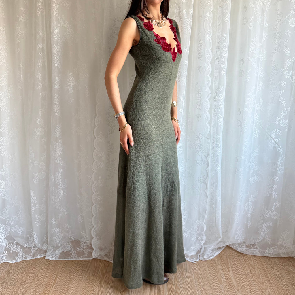 Wool Knit Maxi Dress - Size L