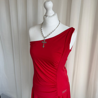 00s One Shoulder Rara Mini Dress - Size M