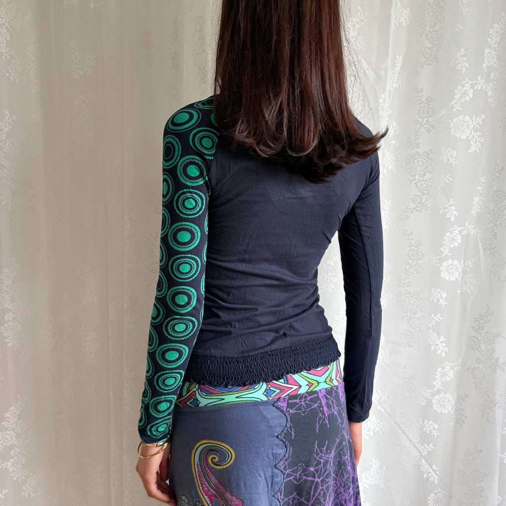 Desigual Graphic Long Sleeve Top - Size S