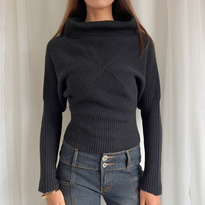 00s Batwing Knit Jumper - Size L