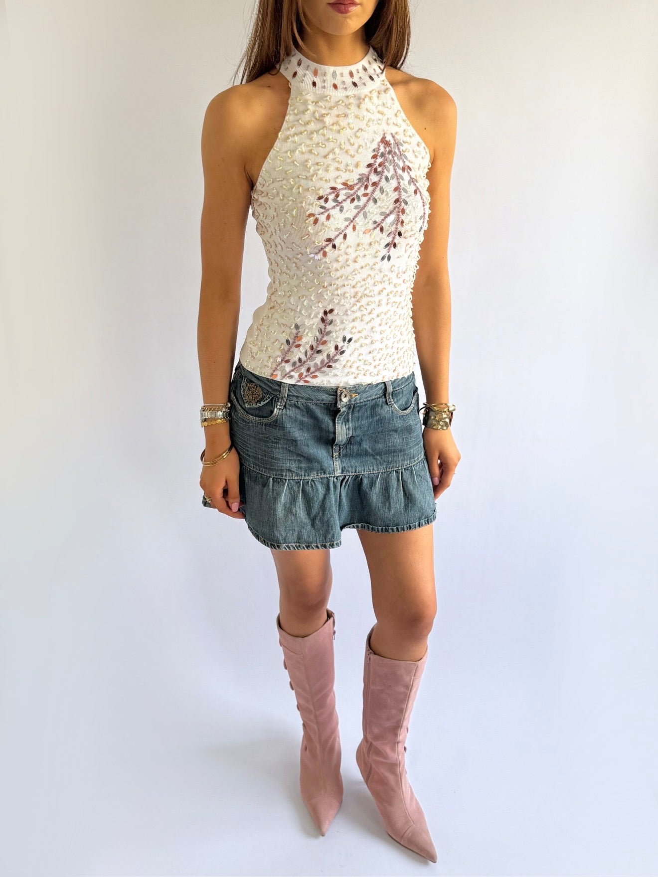 Beaded Sequin Top - Size S