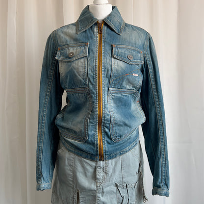 00s Denim Zip Up Jacket - Size XS