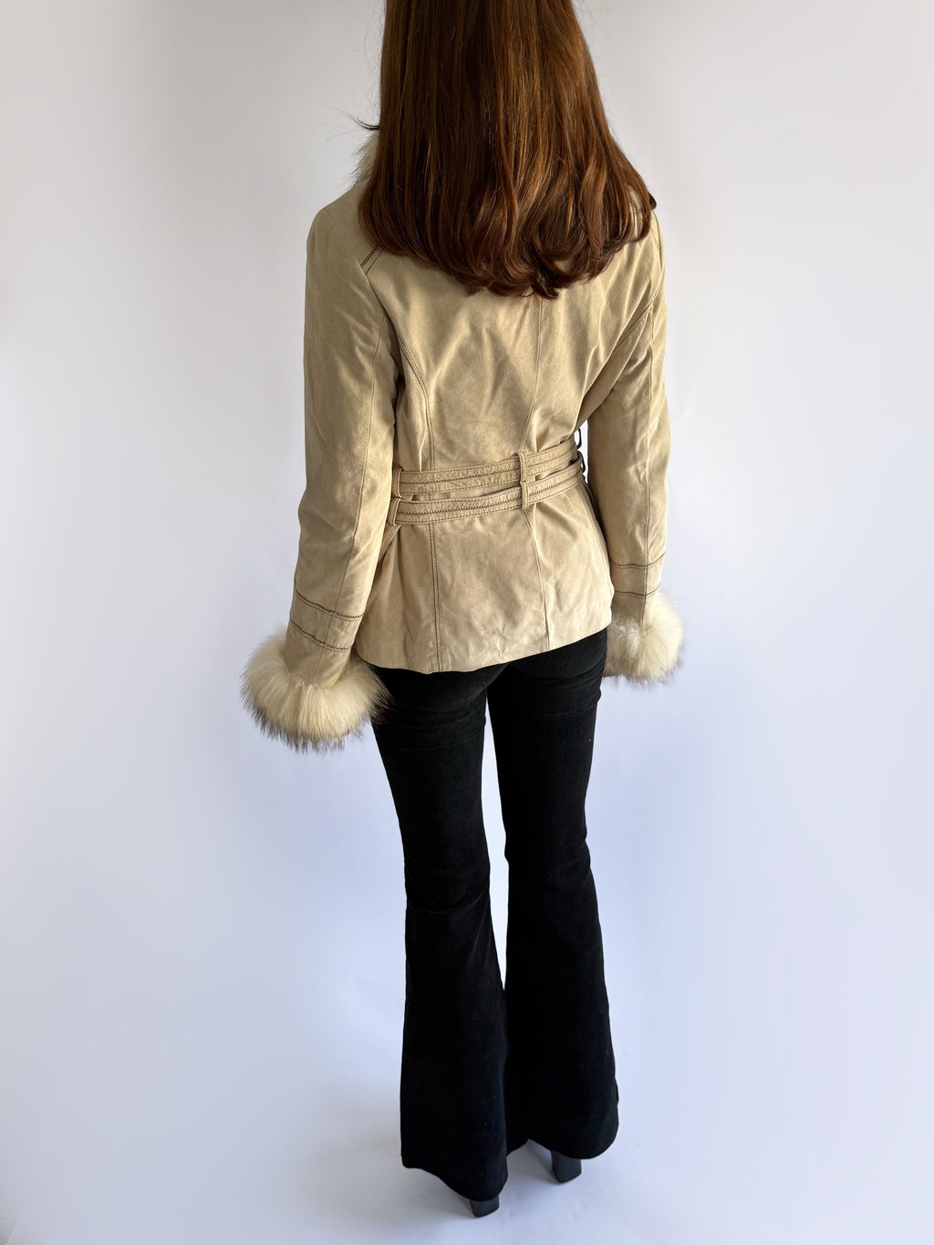 Genuine Suede & Fur Jacket - Size L