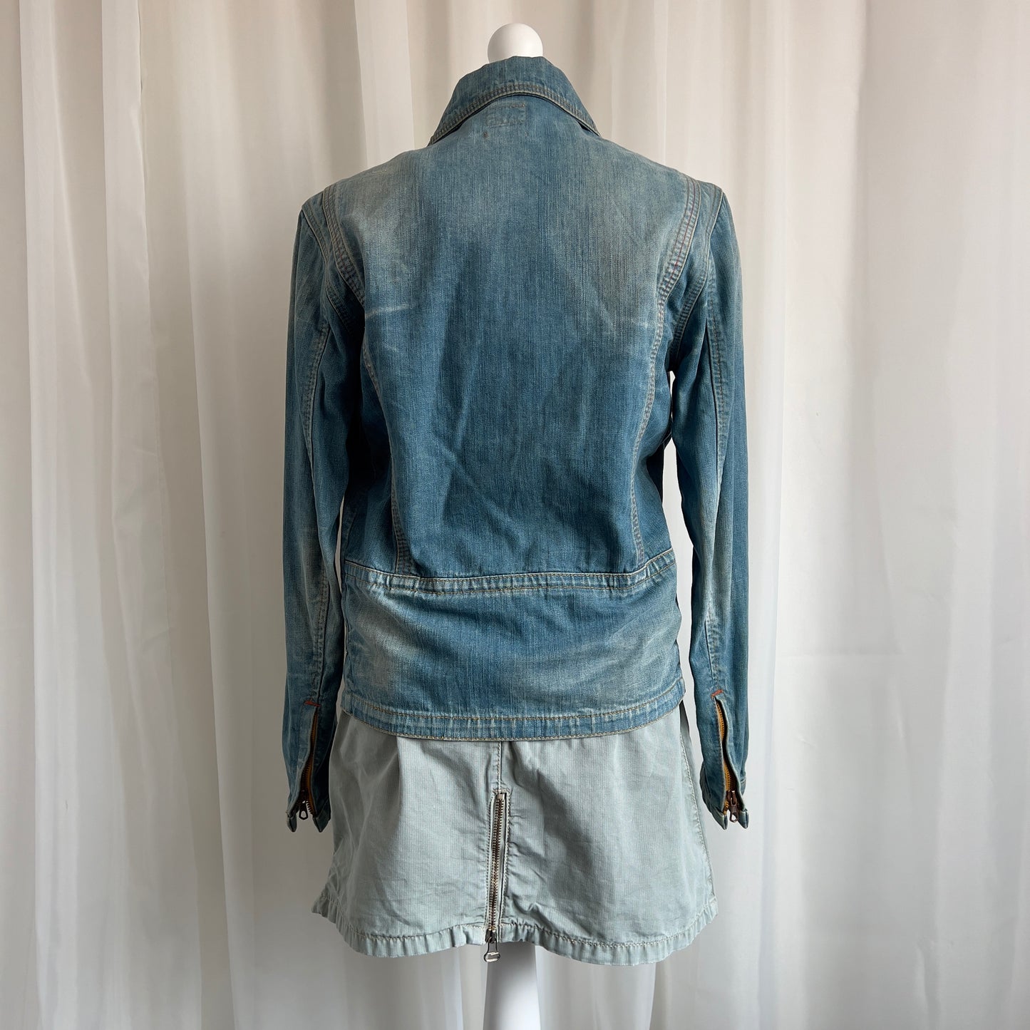 00s Denim Zip Up Jacket - Size XS