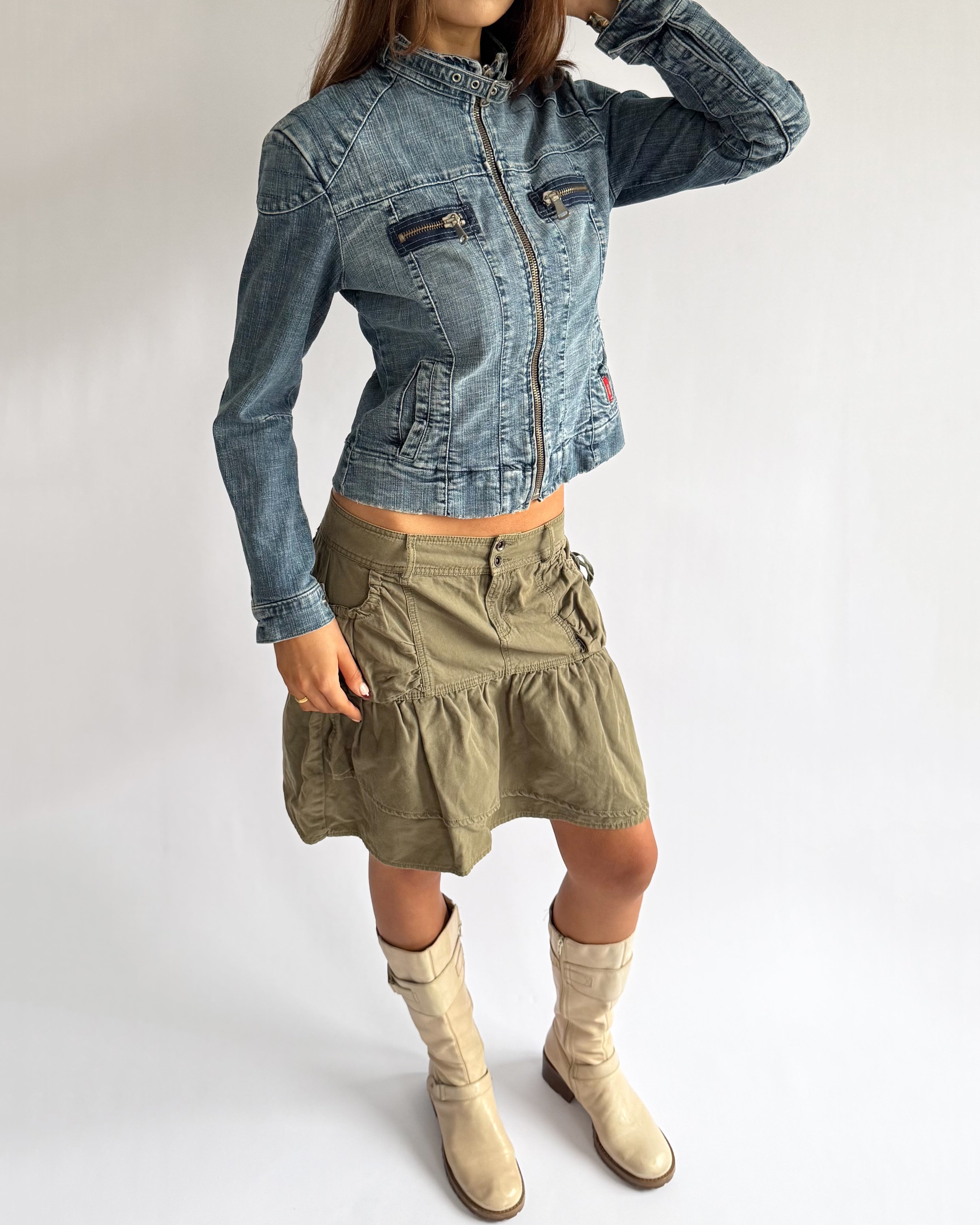 Pleated Ruffle Midi Skirt - Size L