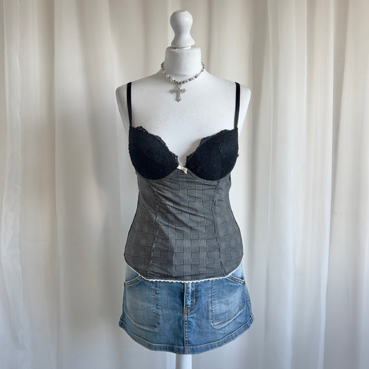 90s Intimissimi Plaid & Lace Cami - Size M