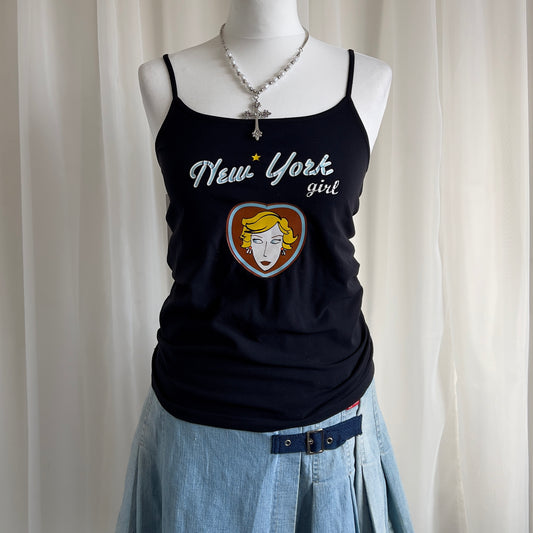 00s New York Slogan Cami Top - Size L