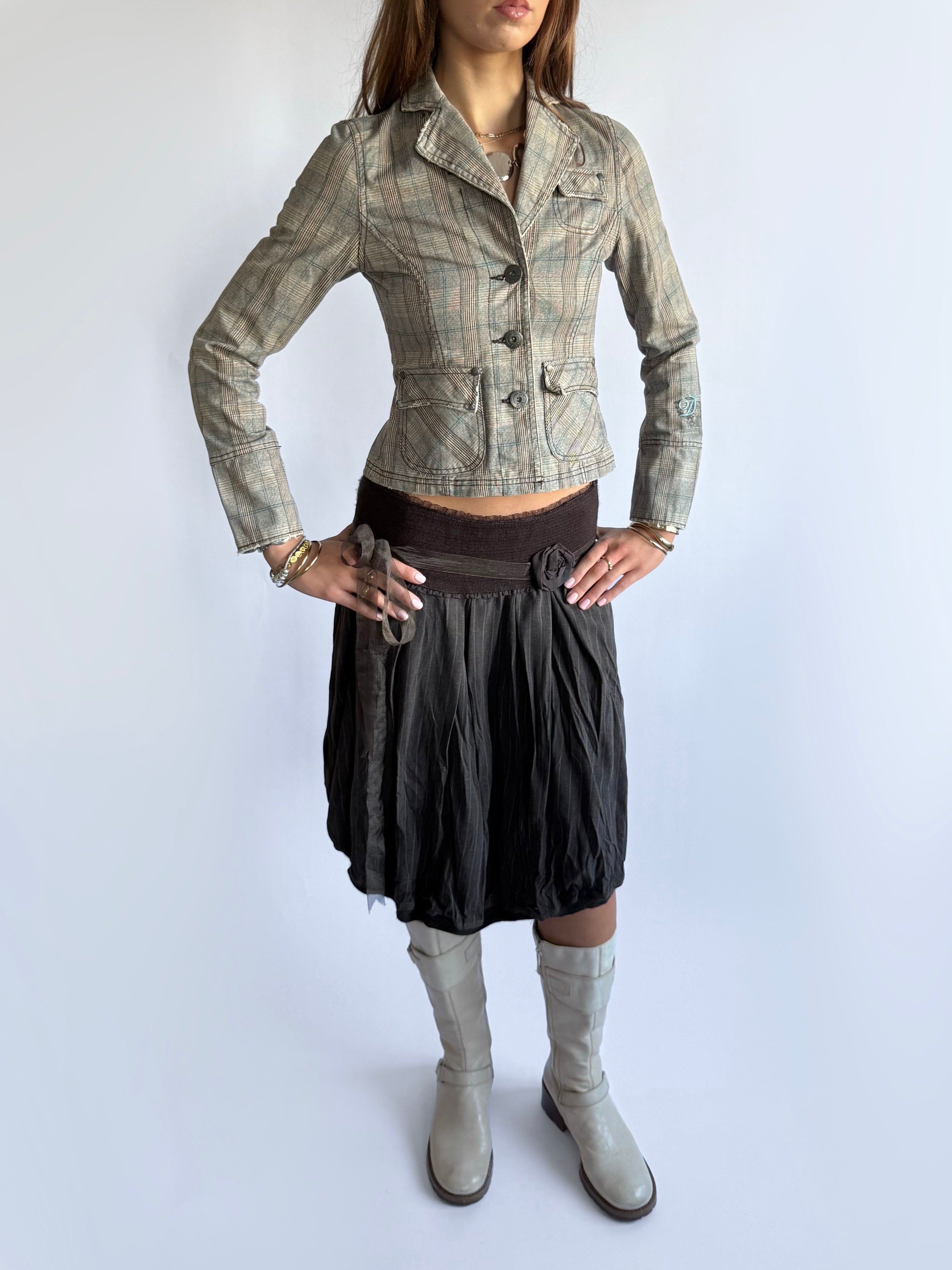 Pinstripe Midi Skirt - Size M