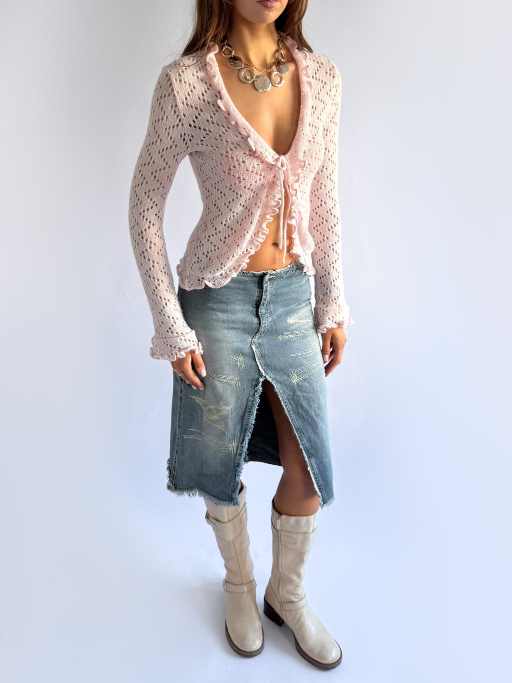 Tie Cardigan - Size S