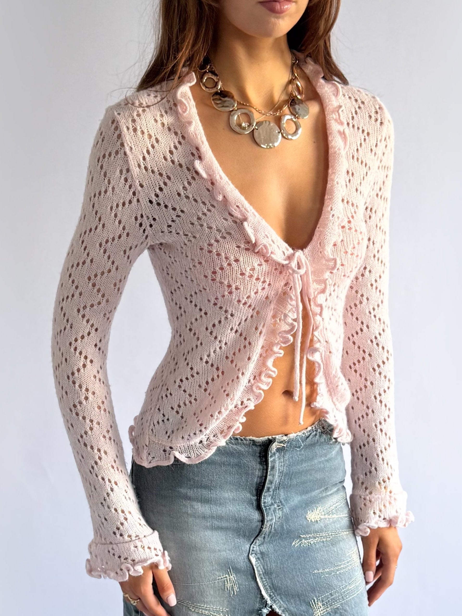 Tie Cardigan - Size S