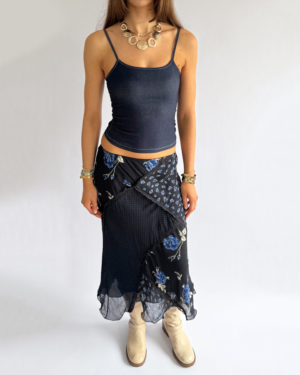 Floral Lace Midi Skirt - Size L