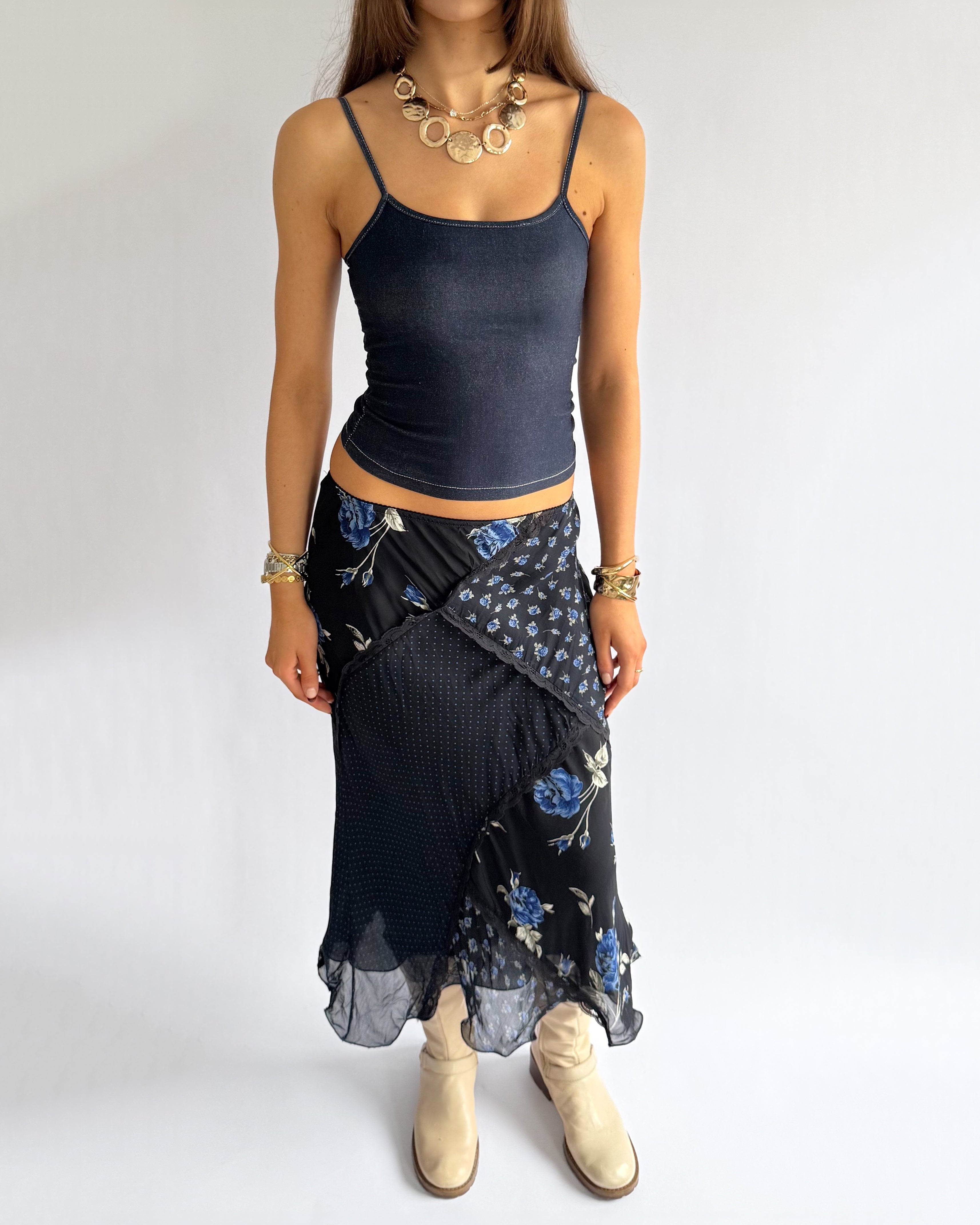 Floral Lace Midi Skirt - Size L