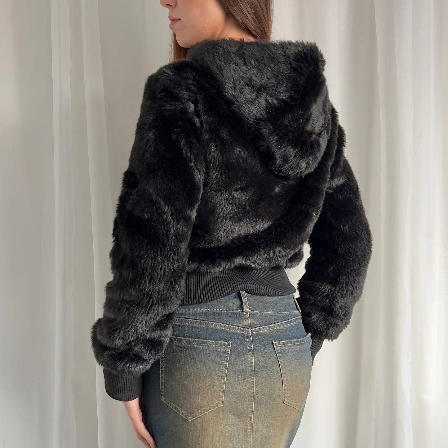 00s Faux Fur Zip Jacket - Size M