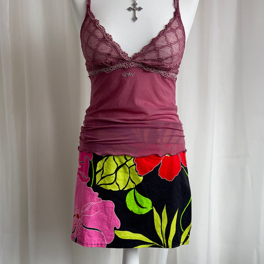 00s Floral Mini Skirt - Size L