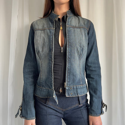 00s Denim Zip Up Jacket - Size M