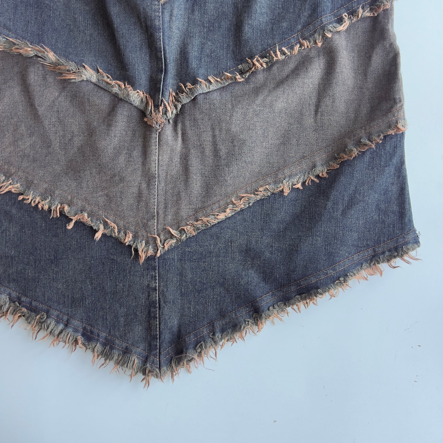 00s Asymmetric Denim Mini Skirt - Size L