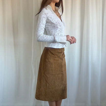 00s Corduroy Midi Skirt - Size S