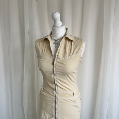 90s Cargo Double Zip Midi Dress - Size S