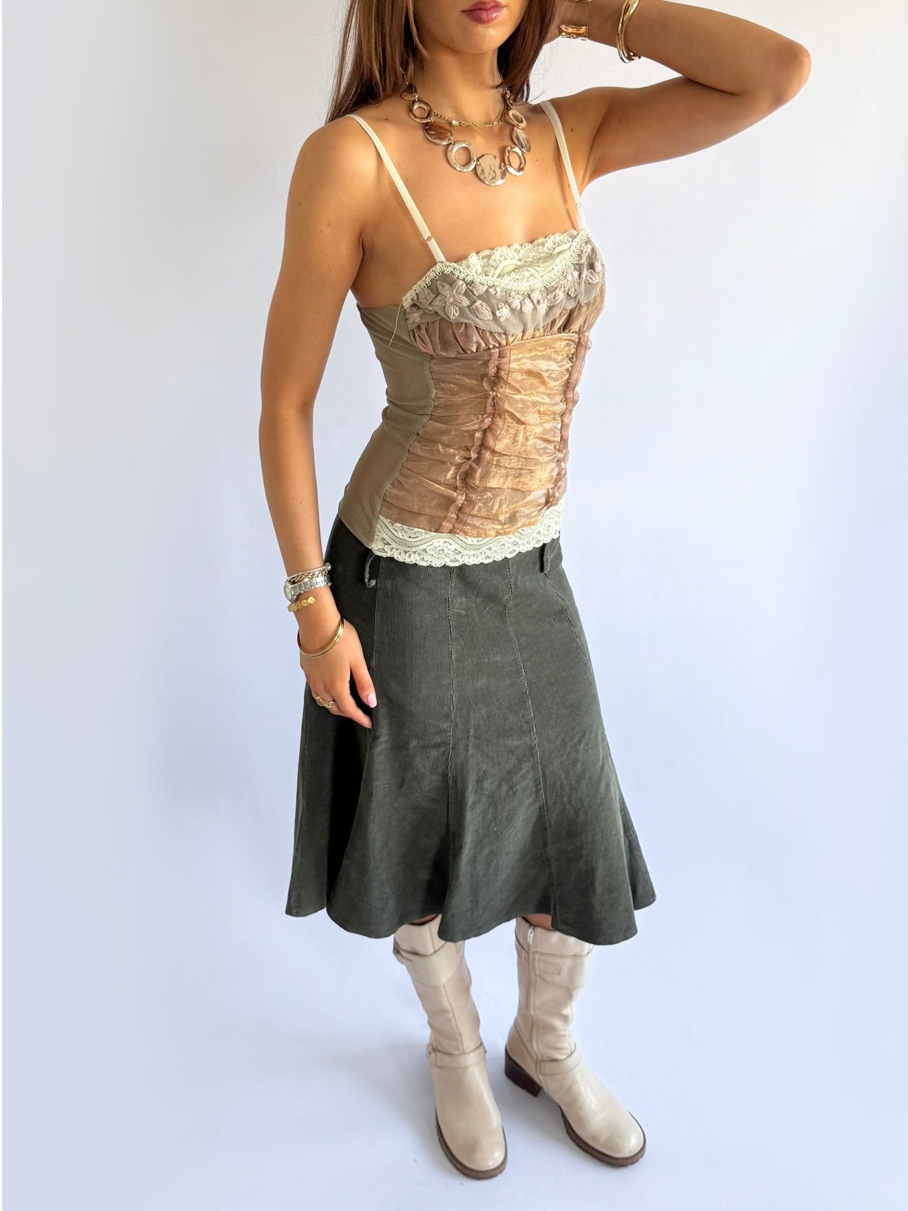 Corduroy Midi Skirt - Size S