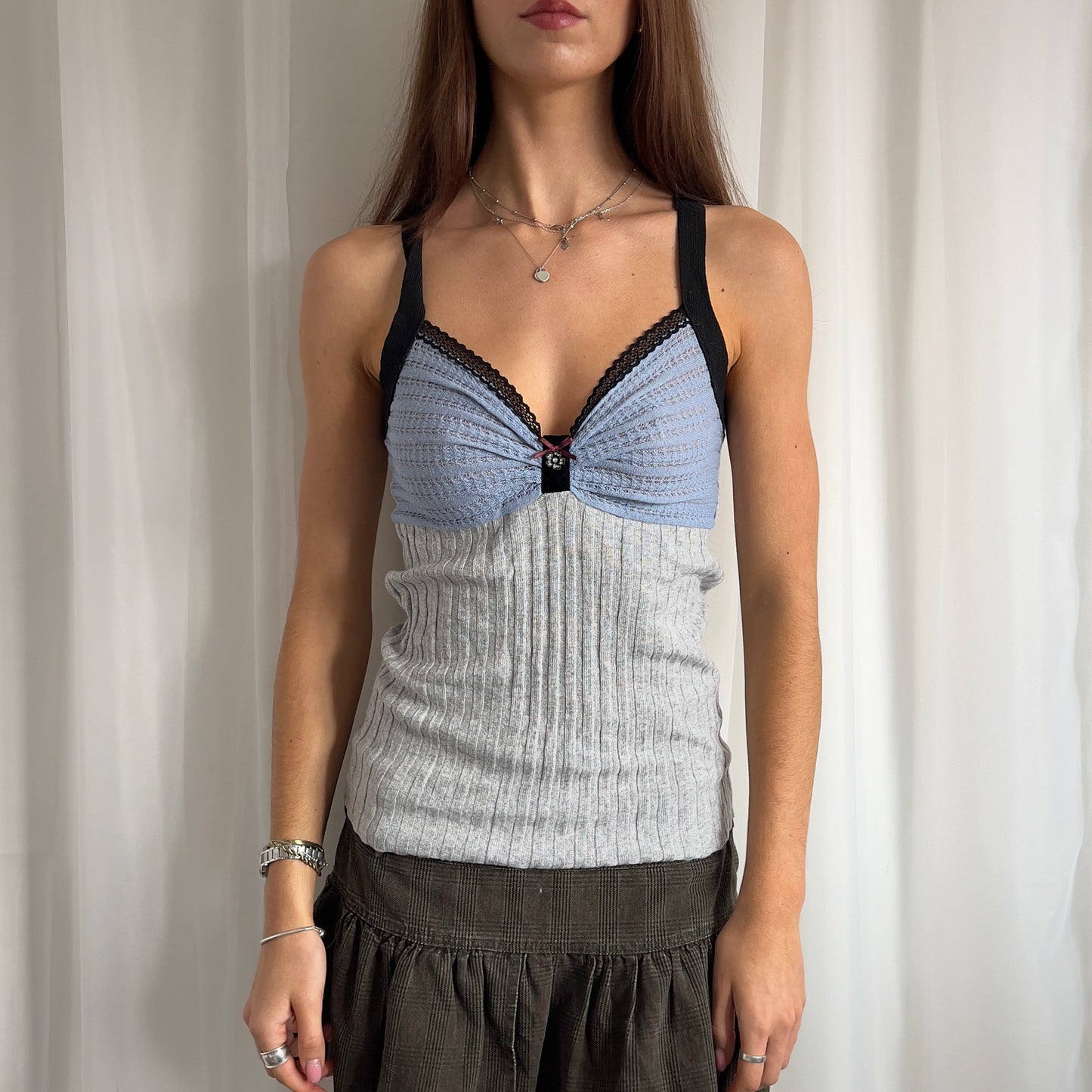 00s Kookai Knit & Lace Cami - Size L