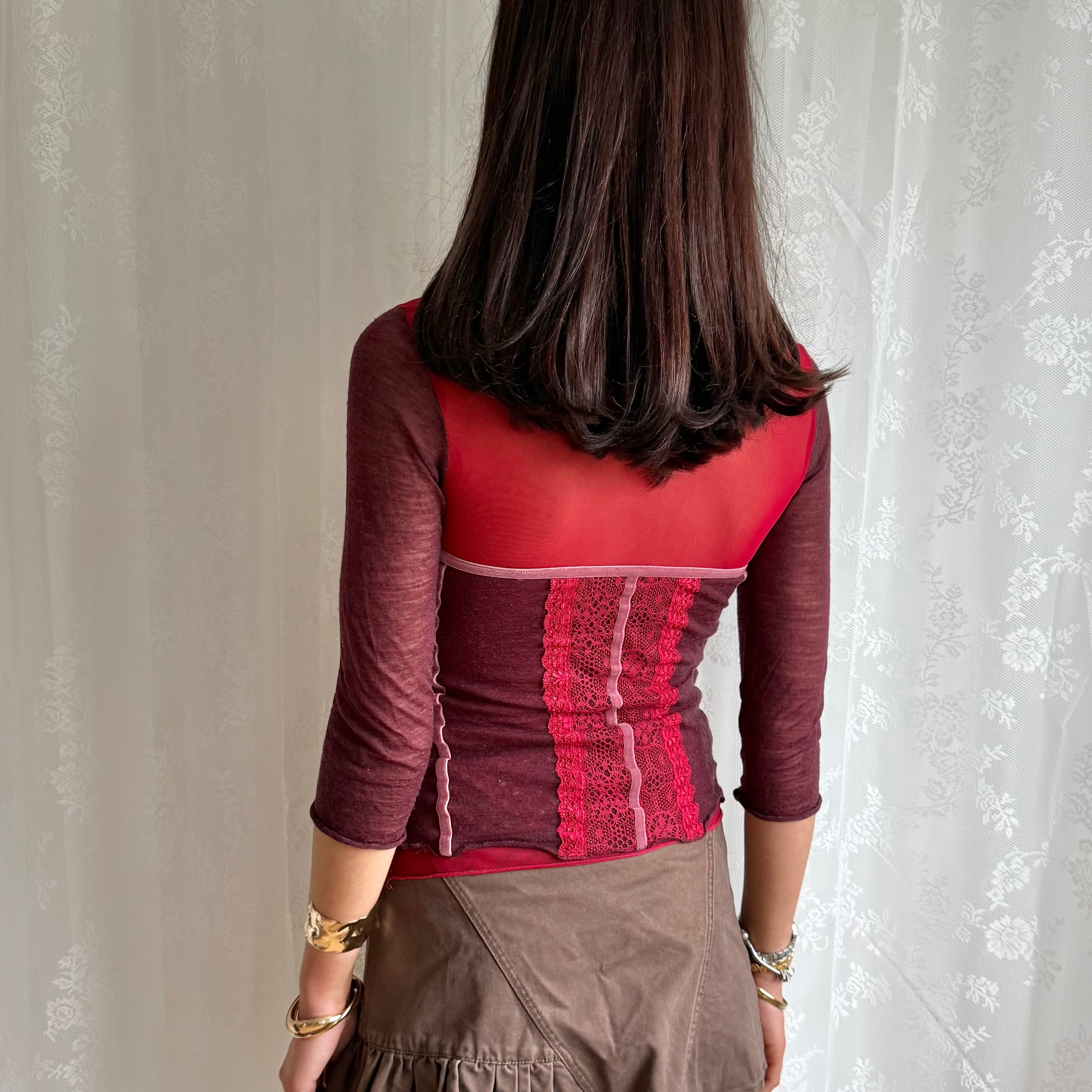 Knit Lace Crop Top - Size S