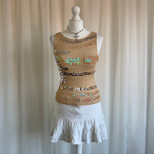 90s Sequin & Knit Cami - Size S