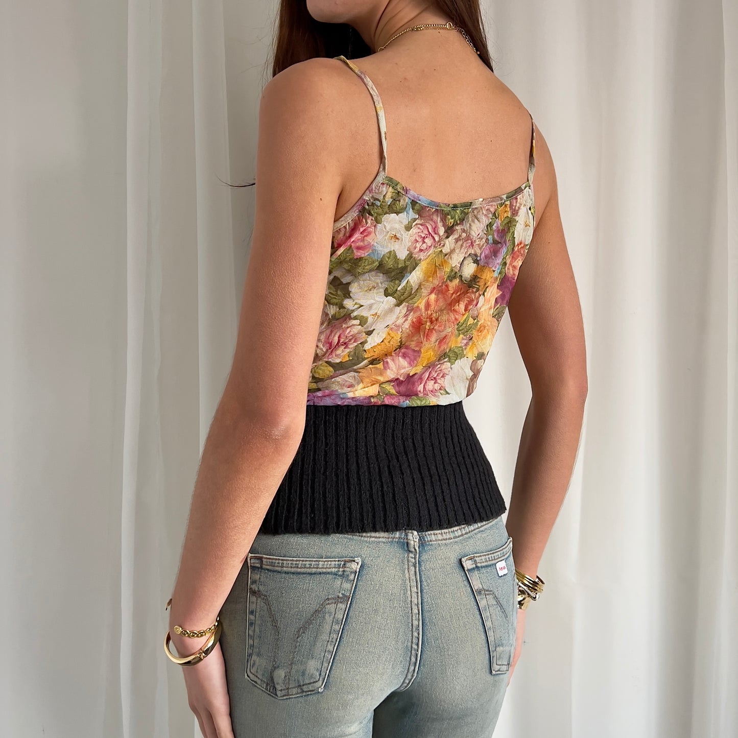 90s Mohair Knit Floral Cami - Size S